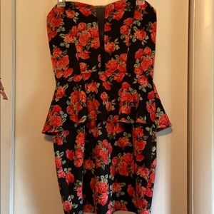 Rose peplum dress